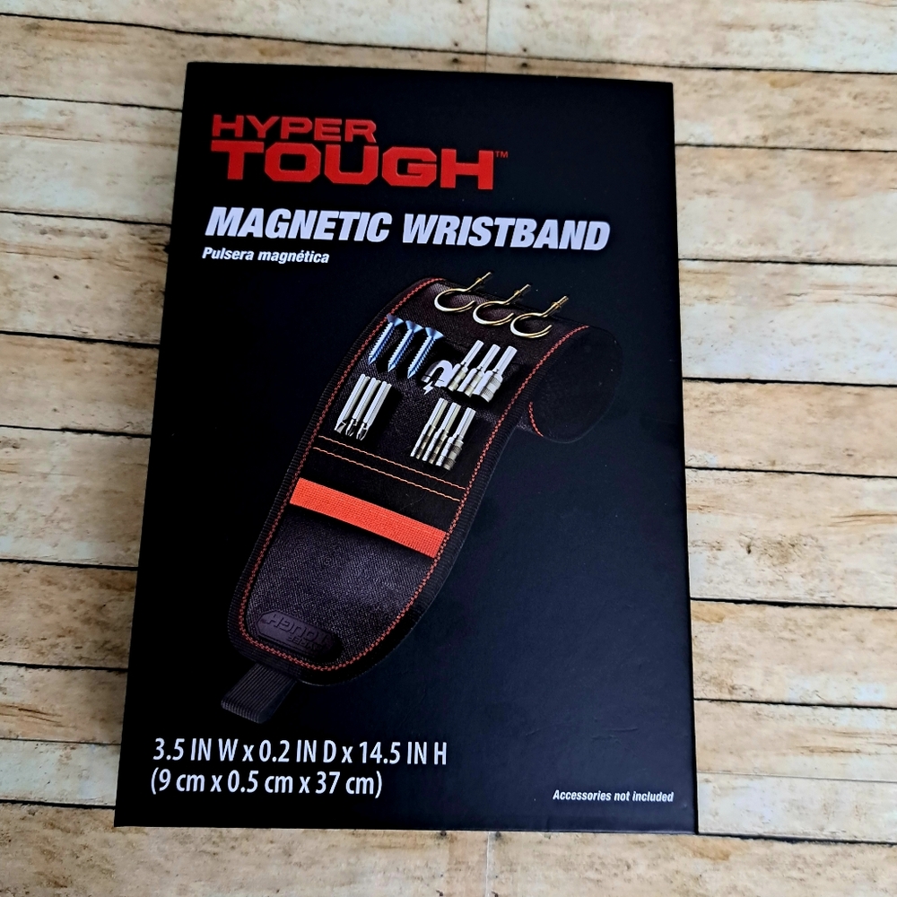 Hyper Tough Magnetic Wristband For Holding Screws With Tool Pocket